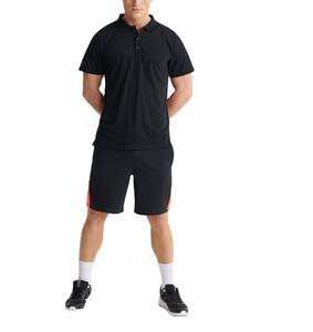เสื้อโปโลแขนสั้นสำหรับผู้ชายเสื้อออกกำลังกายผ้าคอตตอน100% แห้งเร็วสีดำสำหรับฝึกกอล์ฟและเทนนิสสีพื้น - Product Image 5