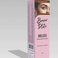 BROWDLITE Teinture pour sourcils et cils liquide semi-permanente longue durée à double embout, à base de plantes, minérale, imperméable, haute qualité, lot de 2