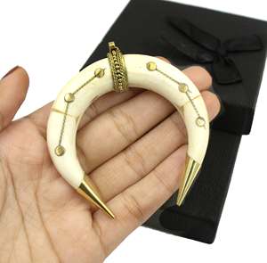 Recién llegado, collar de cuerno de buey de búfalo a la moda para mujer, joyería de hueso de estilo Animal pulido en forma de mariposa para bodas - Product Image 2