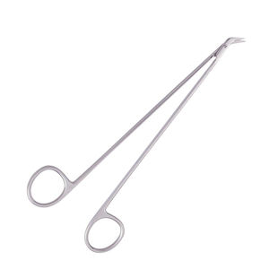 Tijeras quirúrgicas de acero de 19cm de la mejor calidad con mango de anillo Tijeras vasculares en ángulo manual de Smith para trabajo vascular - Product Image 2