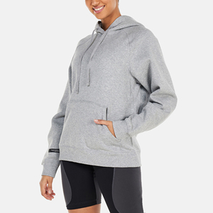 Vente en gros pull oversize 100% coton sweat à capuche pour femme Streetwear personnalisé 3d bouffée logo imprimé épaule tombante sweat à capuche pour femme - Product Image 5