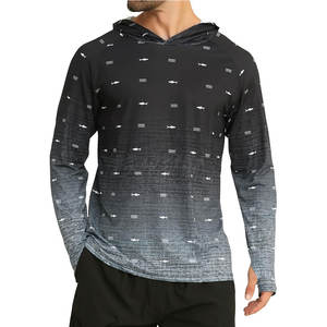 Sweat à capuche de pêche pour homme, couleur personnalisée noir et gris, sweats à capuche élégants sublimés en tissu polyester 2026 - Product Image 6