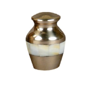 High Quality Brass Cremation <b>Keepsake</b> Urns With Gold And Pewter Finished <b>For</b> Human <b>Ashes</b> Funeral Supply - Product Image 2
