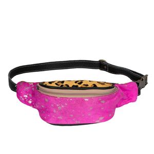 Meilleure vente de fourrure de vache avec imprimé léopard sacs banane sac latéral sacs à main faits à la main pour sac en cuir de mode occidentale pour wo - Product Image 2