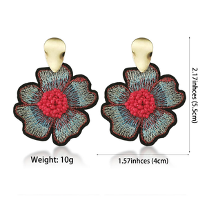Premium Quality Best Selling Stylish Beaded and Hand Embroidered Earrings With Metal Fittings at the <b>Back</b> - Product Image 4