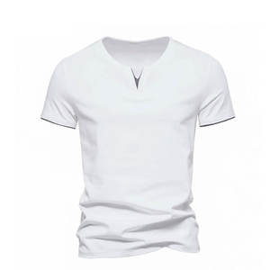Camiseta informal para hombre más vendida, tela de lona suelta transpirable de algodón/fibra de bambú de talla grande, último diseño de Pakistán - Product Image 4