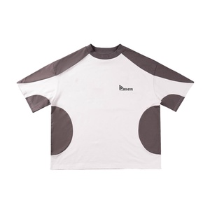 Camiseta Deportiva Personalizada para Hombre con Paneles en Contraste, Cuello Redondo, Secado Rápido, Transpirable, 100% Algodón, para Correr y Entrenar, Diseño en Blanco con Logotipo y Letras - Product Image 1