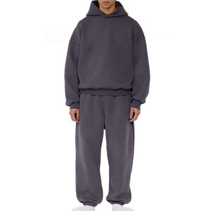 Pantalon de survêtement en coton lavé de haute qualité personnalisé 2 pièces ensemble pour hommes survêtement sweat à capuche et jogging ensemble pulls à capuche surdimensionnés - Product Image 4