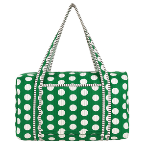 Bolsa de Viaje Informal Acolchada de Algodón con Estampado de Lunares, con Cierre, Gran Capacidad, de Lujo, para Fin de Semana o Viajes Cortos - Product Image 1