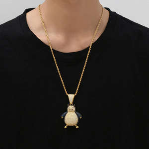 จี้เพชรโมอิสซาไนต์ทรงบริลเลียนท์คัทลายโปเกมอนโก้ คิร์บี้ สำหรับผู้ชาย ขายส่ง เงินแท้ 925 ชุบทอง 14K สไตล์ฮิปฮอป - Product Image 4