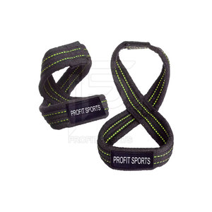 Correas de elevación de figura 8 de neopreno resistente personalizadas de alta calidad para entrenamiento de gimnasia y levantamiento de pesas con logotipo personalizado - Product Image 1