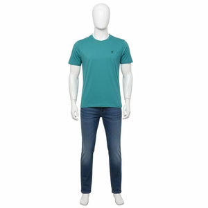 Camiseta de Hombre con Cuello Redondo y Estampado Antiarrugas, Mezcla de Algodón Suave, Transpirable, Duradera, Informal, para Uso Diario, Cómoda, Talla Grande - Product Image 3