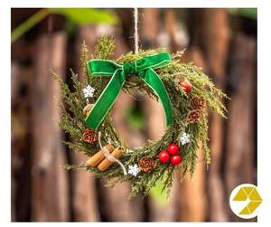 Guirlande de noël aiguille artificielle rotin guirlande porte suspendus décoration de vacances pour la fête à la maison noël hiver décor à la maison - Product Image 2