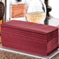 Serviettes de table pliées en papier de qualité alimentaire bordeaux, aspect lin, luxe moderne, 16x16, douces, absorbantes, biodégradables, jetables, pour fêtes