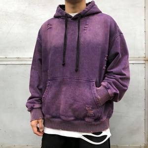 2026 Custom <b>Vintage</b> Acid Wash Hoodie Heavyweight 400gsm Distressed Pullover <b>Sweatshirt</b> Retro Cotton Streetwear for Men - Product Image 6