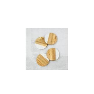 High Quality Classic Style Wood <b>Marble</b> Coaster Holder for Bars Hotels Offices Restaurants-Customized Size Table Ware Party Use - Product Image 4
