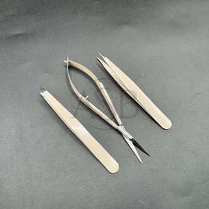 Nude Color Eyebrow <b>Tweezers</b> Custom Logo Sustainable Steel Slanted Pointed Tips Brow <b>Tweezer</b> With Eyelash Spring Scissor - Product Image 4