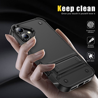 Funda Protectora Resistente para Teléfono con Soporte Invisible, TPU+PC, a Prueba de Golpes, para Modelos Oppo 16/15/14/13, Protección Contra Caídas, Venta al Por Mayor