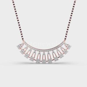 Elegantemente establecido Diamantes de moda Stonewells Compañerismo Diamante Mangalsutra Oro rosa que simboliza la tradición de la boda duradera - Product Image 3