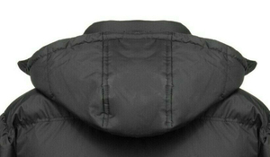 Chaqueta de esquí negra OEM para hombre, abrigo de nieve calentado personalizado con cuello con capucha, ropa de abrigo, botón, diseño de burbujas para la temporada fría de invierno - Product Image 5