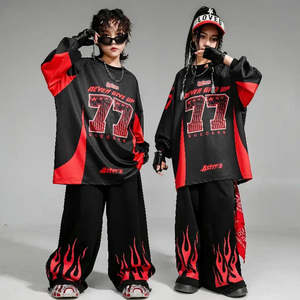 Girl's Street <b>Dance</b> Costume Printed Cotton Performance Wear Including <b>Pants</b> Skirt Shorts for Stage and Ballet Use - Product Image 5