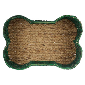 Natural Water Hyacinth Pet Bed Bone Shape Handwoven Wicker Dog Cat Basket Eco Friendly <b>Puppy</b> Sleeping <b>Mat</b> Or Pet House - Product Image 1