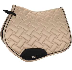 Selle de cheval matelassée en coton 100% avec logo personnalisé, style anglais, respirante, rembourrage en laine douce, équipement d'équitation - Product Image 2