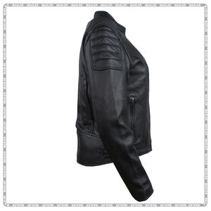 Chaqueta de cuero de moto de Nivel 2 aprobada por CE para mujer, protectores aprobados por CE, forro de malla fija, forro de termolita de invierno. - Product Image 3