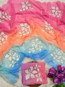 Magnifique collection de sari Georgette Seqwance pour femme - Product Image 5