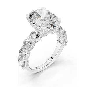 Anillo con Diamante de Laboratorio de Corte Ovalado de 3.034 CT con Piedras Laterales para Mujer, Claridad VVS-VS EF, Oro de 18KT, 14KT, 10KT y Plata 925, Color Rosa - Product Image 4