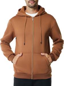 Sweat à capuche unisexe en polaire tricotée de qualité supérieure, fermeture éclair intégrale, séchage rapide, tissu doux, chaud, décontracté, pour l'hiver, vente en gros, OEM/ODM, Bangladesh - Product Image 3