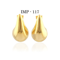 Chunky larme boucle d'oreille 18k plaqué or en laiton massif métal uni oreille post boucle d'oreille gonflé dôme boucle d'oreille mode bijoux cadeau