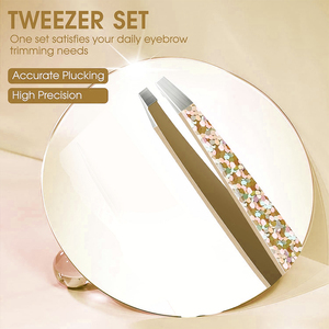 Pince à épiler de manucure et de soin des sourcils de haute qualité, à pointe inclinée de 3,8 pouces, avec revêtement en papier doré, vente en gros 2026 - Product Image 5