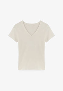 High Quality Women's <b>Summer</b> Streetwear Short Sleeve <b>T</b>-<b>Shirt</b> Eco-Friendly Deep V-Neck Casual Style - Product Image 4