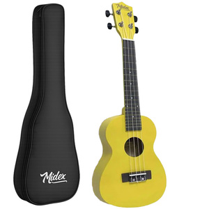Kit de ukelele de concierto amarillo de 23 pulgadas con funda, correa, púas y libro de métodos |   Midex UKX-233YLW - Product Image 2