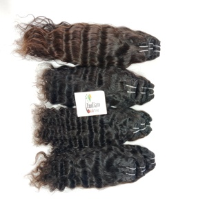 100% Wholesale Factory Price <b>Wavy</b> Unprocessed Virgin Raw Indian Cuticle Aligned Vendor Manufactures Black Human Hair Extensions - Product Image 1