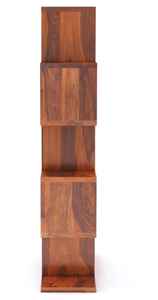 Étagère en bois massif pour ferme moderne Meuble de présentation de livres ouvert au design unique en zig zag pour cuisine, hôtel et salon - Product Image 3