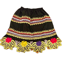 Phonpei Jupe courte décontractée pour femme, grande taille, broderie unie, longueur cheville, 100% velours côtelé