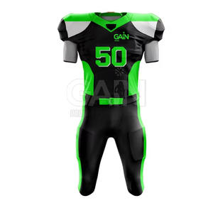 Uniformes de Fútbol Americano Hechos a Medida por el Fabricante OEM, Tela 100% Poliéster, Manga Corta, Transpirable, Uniforme Personalizado - Product Image 1