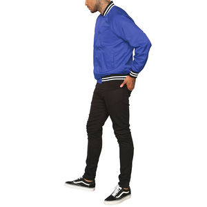 Veste de baseball pour homme en tissu satiné de soie à manches longues haute performance, fermeture à boutons, veste universitaire pour homme - Product Image 5