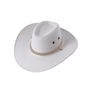 Nuevo sombrero de vaquero de moda personalizado para hombres y mujeres con cinturón de estilo occidental en color sólido Sombrero de vaquero - Product Image 5