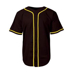 Premium 100% Polyester Hommes 180g Baseball Jersey Boutonné T-shirt Hip Hop Sport Uniforme Baseball Jersey - Product Image 2