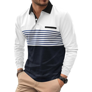 Mens Button for <b>Shirt</b> <b>Long</b> <b>Sleeve</b> Solid Color Block Lightweight Casual <b>Golf</b> Polos Customized OEM ODM Private Label Supplier - Product Image 6