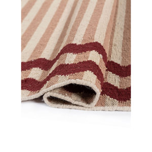 Alfombras Clásicas Alhambra Rojas Anaranjadas de Tejido Plano, Alfombras Rectangulares de Yute a Rayas para el Hogar, para Pasillo, Habitación, Decoración Junto a la Cama-ADWL-13291 - Product Image 2