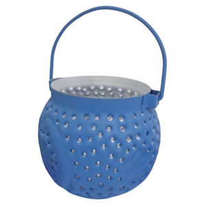 Soporte votivo redondo, tarro de vela de Metal de Color azul de tamaño mediano para decoración de mesa y hogar, hecho a mano a granel - Product Image 2