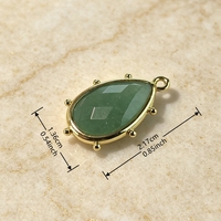 Liontin Batu Permata Alami Berbentuk Tetesan Air Mata Berlapis Emas 18K dengan Manik-Manik Vintage untuk Pembuatan Perhiasan SEKIM JEWELRY P2D1049