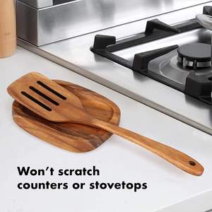 Porte-cuillère en bois d'acacia fait à la main support de cuisine pour cuisinière spatule reste ustensile de cuisine reste cuillère à café meilleur - Product Image 2
