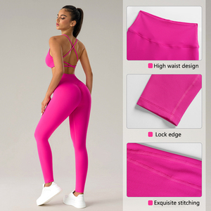 กางเกงโยคะสำหรับผู้หญิงกางเกงเลคกิ้งกีฬากางเกงวิ่งฟิตเนสยกสะโพก - Product Image 6