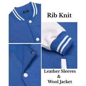Produit de qualité supérieure Veste universitaire en cuir de laine respirante Lettermen - Product Image 3