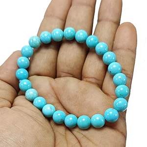 Handmade Turquoise Round <b>Beads</b> <b>Bracelet</b> Crystal <b>Beads</b> Fashion Jewelry for <b>Men</b> & Women Energy Gemstone Gift - Product Image 3